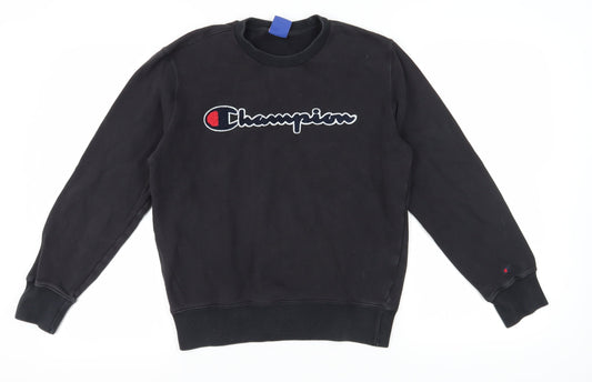 Champion Men's Black Logo Pullover Sweatshirt M