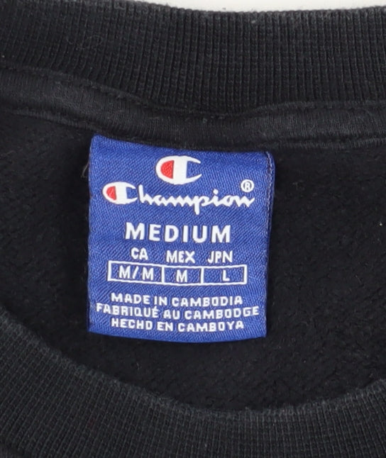 Champion Men's Black Logo Pullover Sweatshirt M