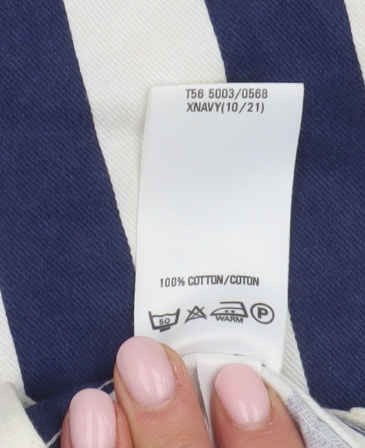 Marks and Spencer Women's Blue Striped Pencil Skirt Size 10