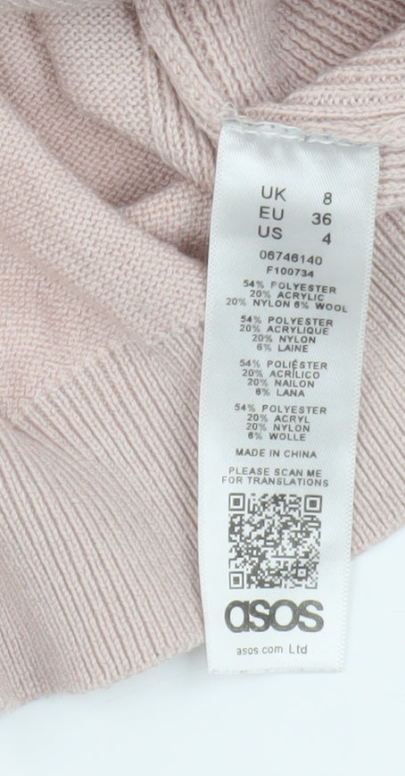 Close-up detail of ASOS Women's Pink jumper, size 8