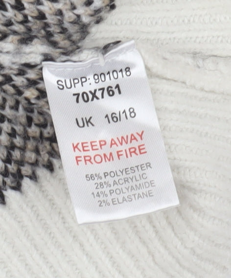 Brand and care label for Kaleidoscope Women's Multicoloured Leopard Cardigan, size 16