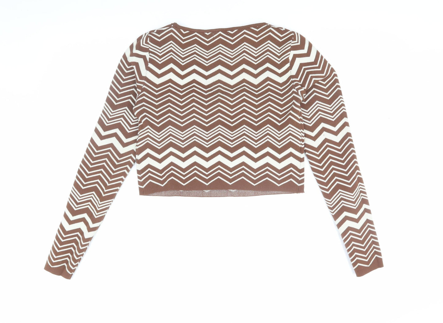 Stradivarius Women's Brown Cropped Blouse, Size 8