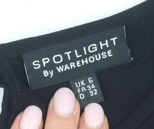 Brand and care label for Spotlight by Warehouse Black Sequin Women's Dress, size 6