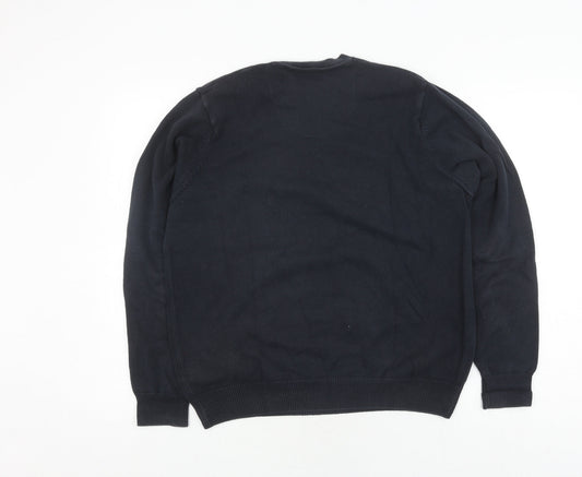 Marks and Spencer Men's Blue V-Neck Pullover Jumper M