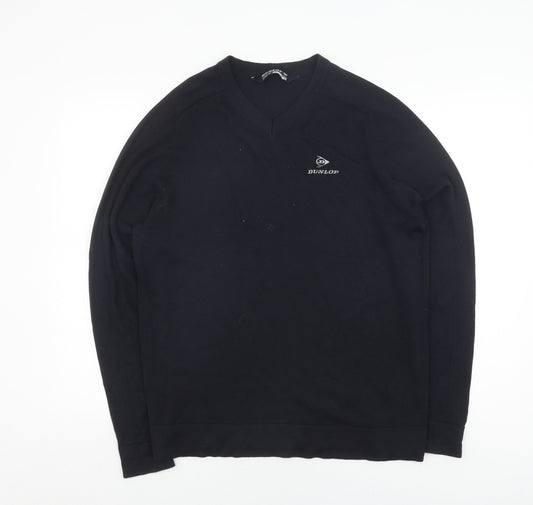 Dunlop Mens Black V-Neck Pullover Golf Jumper M