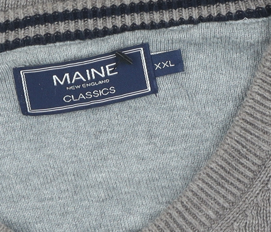 Additional view of Maine New England Men's Grey V-Neck Wool Pullover 2XL