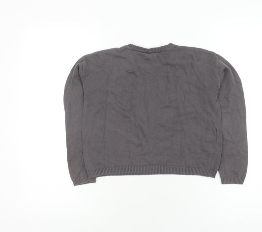 Mango Girls Grey Star Pullover Jumper, Size 9-10 Years