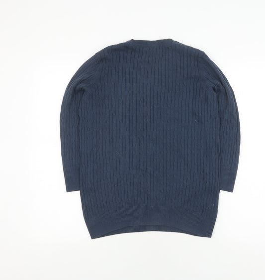 Jones New York Women's Blue Cotton Pullover Jumper Size L