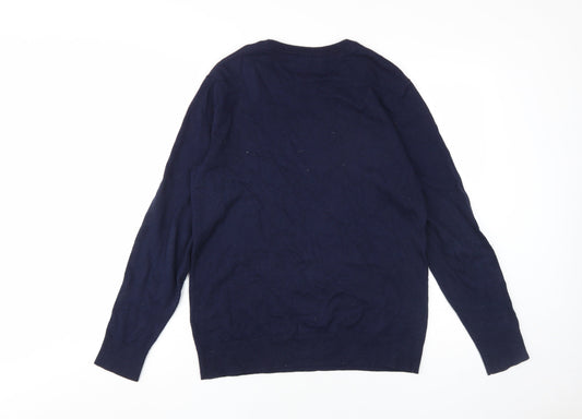 WESC Men's Blue XS Crew Neck Pullover Jumper