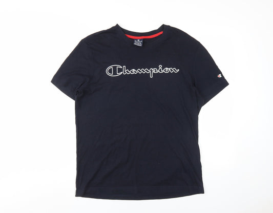 Champion Men's Black Medium Logo T-Shirt