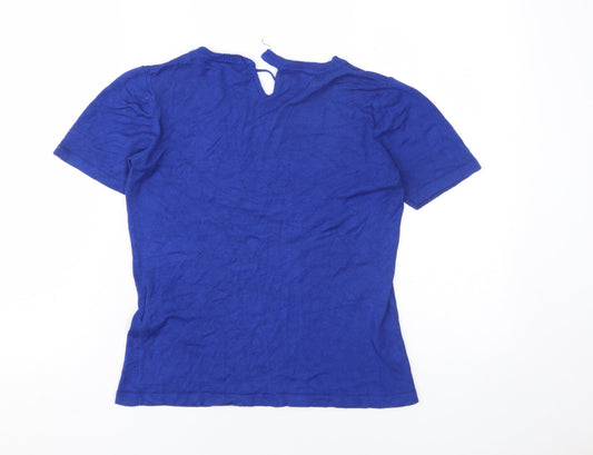 Womens UK Size S VERO MODA Blue Viscose Blend T-Shirt