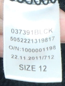 Jane Norman Women's Black Cable-Knit Cardigan Size 12