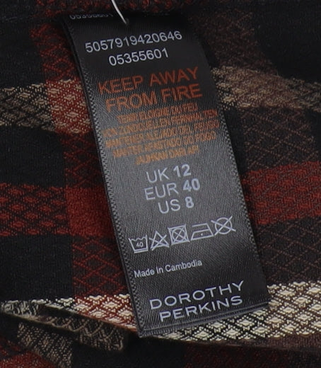 Dorothy Perkins Women's Plaid Shift Dress, Size 12, Multicoloured