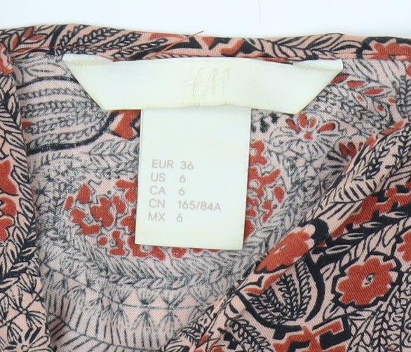 H&M Women's Multicoloured Paisley Midi Shift Dress Size 8