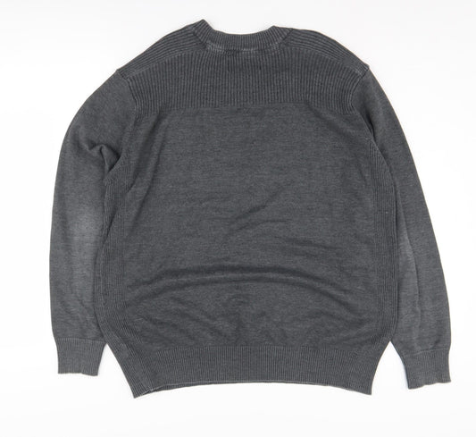 mondaca Men's Grey Henley Jumper XL
