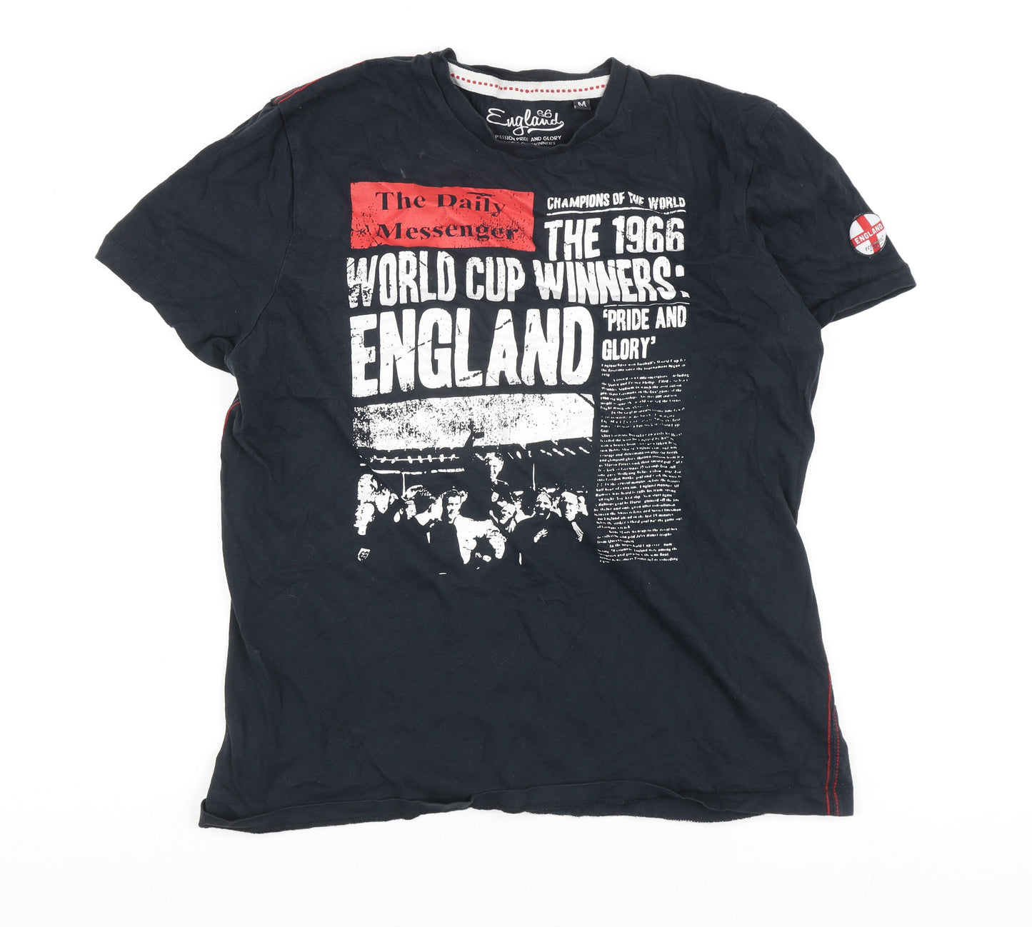 England 66 Men's Black Sports Graphic T-Shirt Medium