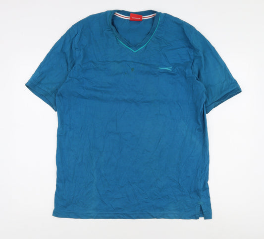 Slazenger Men's Blue V-Neck T-Shirt Size L