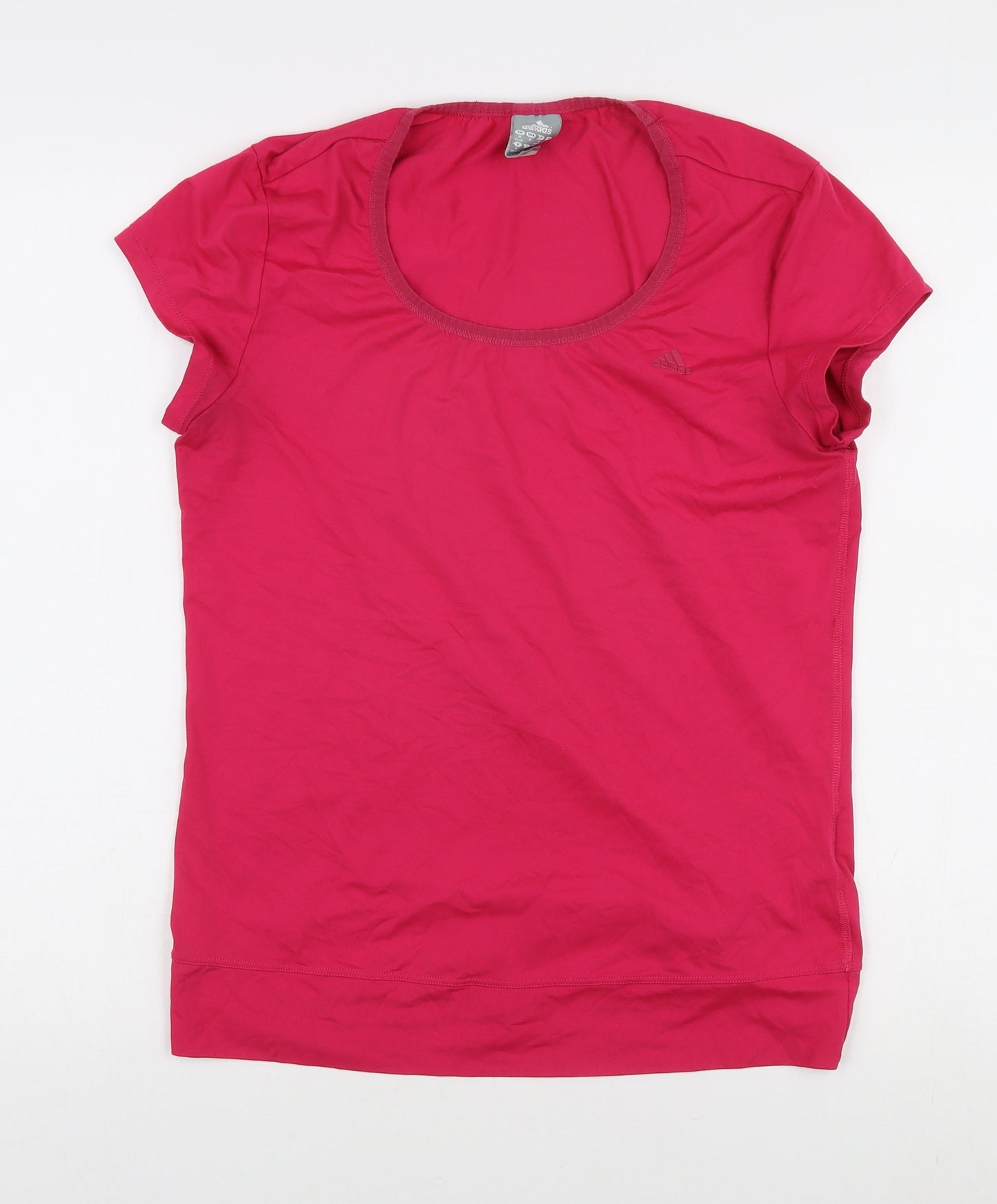 Adidas Pink Women's T-Shirt, Size 14, Round Neck Basic