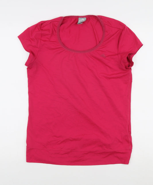 Womens UK Size 14 adidas Pink Cotton Blend Blend T-Shirt