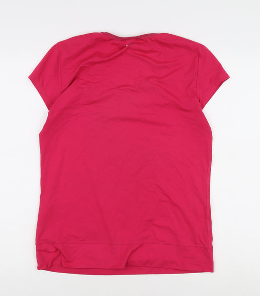 Adidas Pink Women's T-Shirt, Size 14, Round Neck Basic