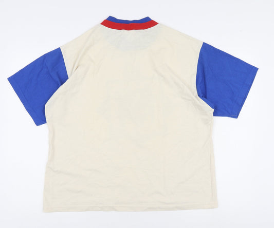 Disney Unisex Beige Blue Mickey Mouse T-Shirt L/XL