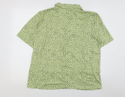 DKNY Women's Green Animal Print Pyjama Top, Size M