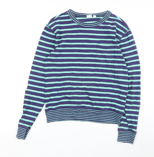 Gap Women's Blue Striped XS Long Sleeve T-Shirt