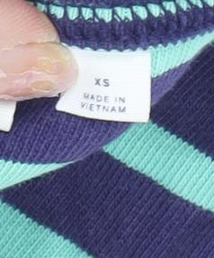 Gap Women's Blue Striped XS Long Sleeve T-Shirt