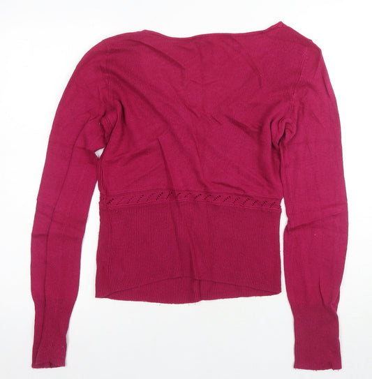 White Stuff Women's Pink V-Neck Pullover, Size 10