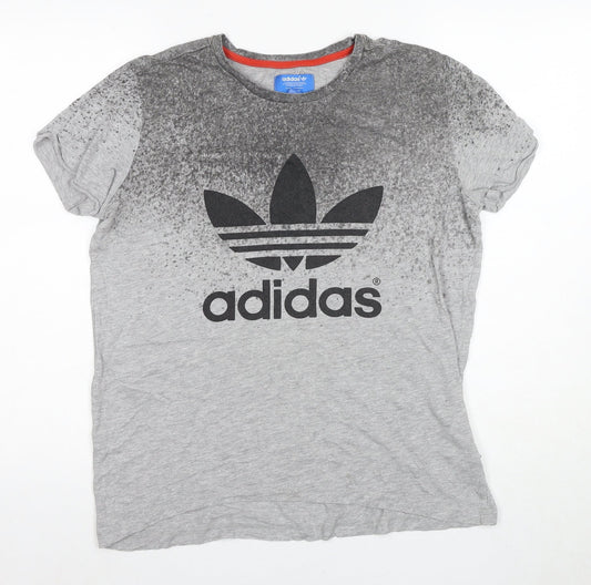 Mens UK Size 12 adidas Grey Cotton Blend T-Shirt