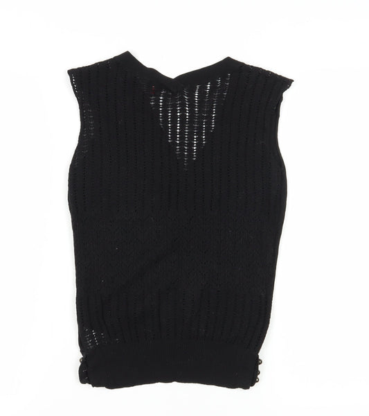 Firetrap Women's Black Knit Vest, Size L, V-Neck