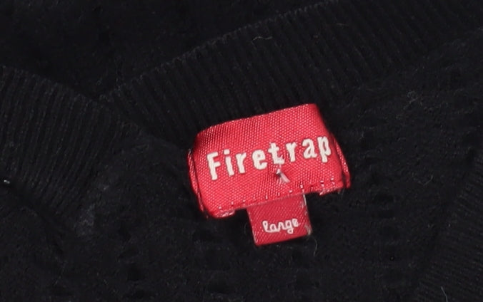 Firetrap Women's Black Knit Vest, Size L, V-Neck