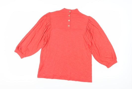 Womens UK Size 8 Oliver Bonas Red Viscose Blend Blouse