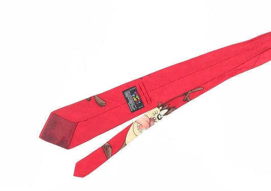Looney Tunes Red Silk Men's Designer Cartoon Tie