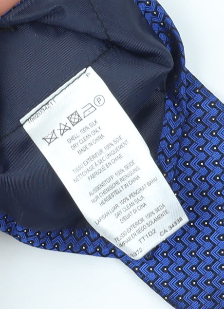 Brand and care label for French Connection Men's Blue Geometric Silk Slim Tie