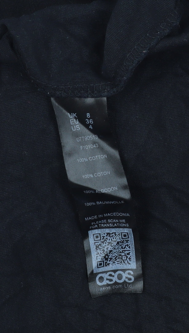 ASOS Women's Black T-Shirt Dress Size 8 Casual