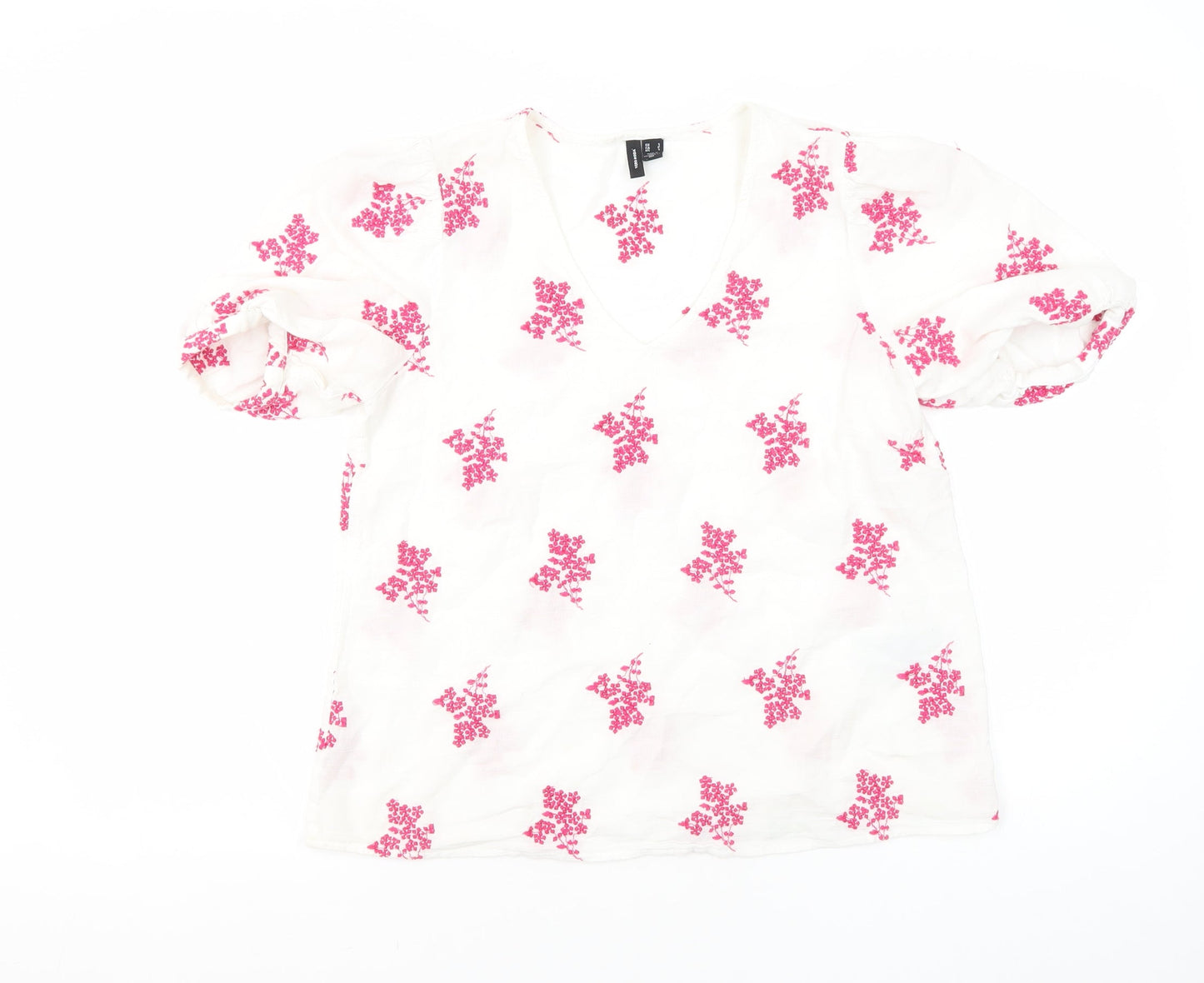 Vero Moda Women's White Floral Blouse S
