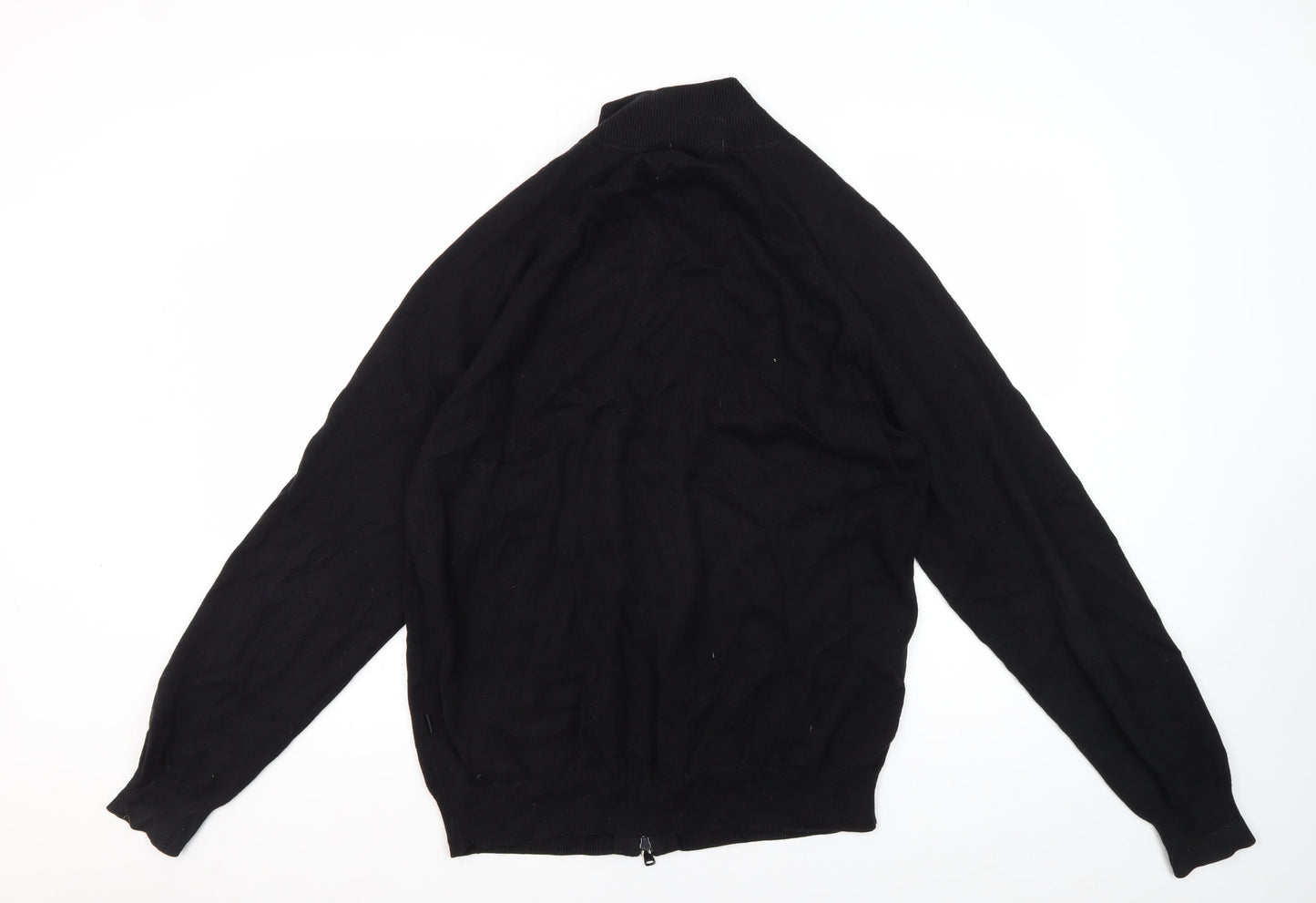 DKNY Men's Black Full Zip Cotton Jumper XL