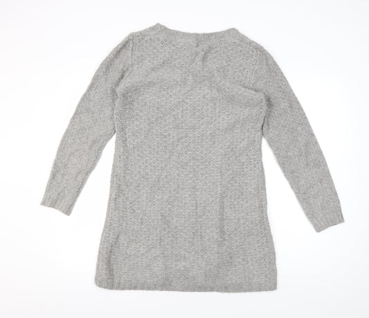 White Stuff Women's Grey Cable-Knit Pullover Jumper 10