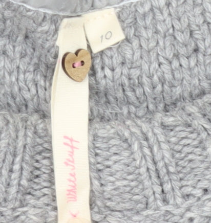 White Stuff Women's Grey Cable-Knit Pullover Jumper 10