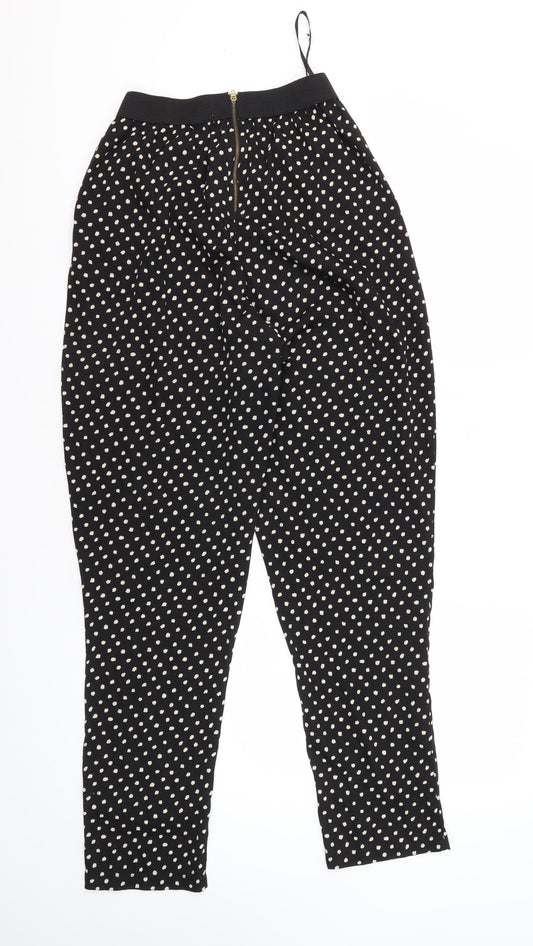 Brave Soul Women's Black Polka Dot Cropped Tapered Trousers M