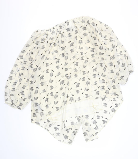 Anya Madsen Women’s Ivory Floral Tunic Blouse Size 20