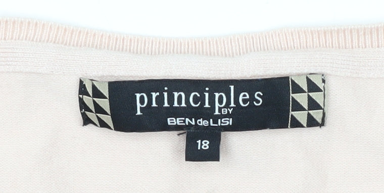 Brand and care label for Principles Women's Pink T-Shirt, size 18, Embroidered