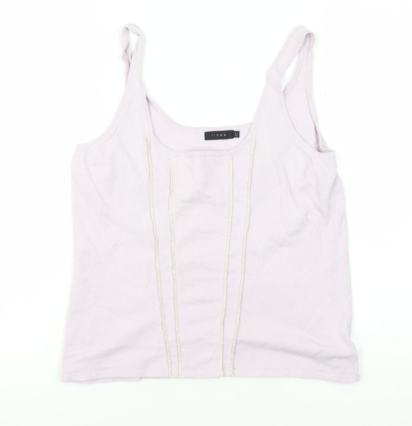 Linea Women's Ivory Knit Camisole Tank L Casual