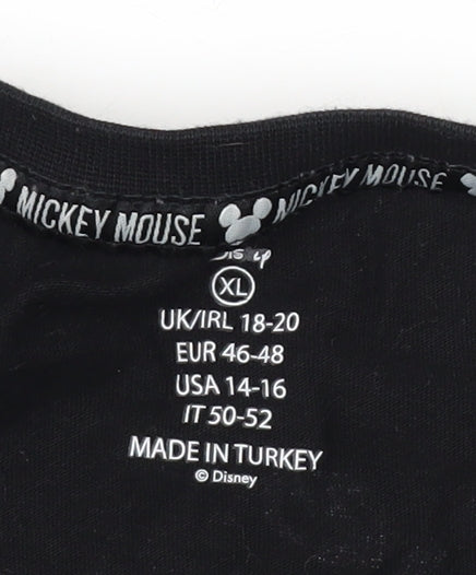 Disney Women's Black XL Mickey Mouse T-Shirt