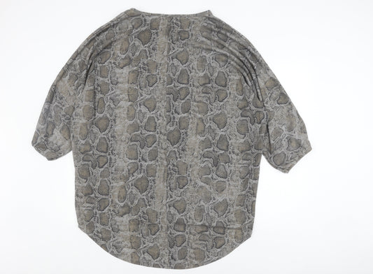 Apricot Women's Grey Animal Print Blouse M