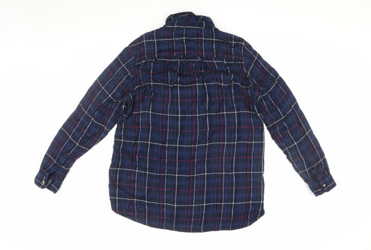Fatface Men's Blue Plaid Long Sleeve Shirt Size 16