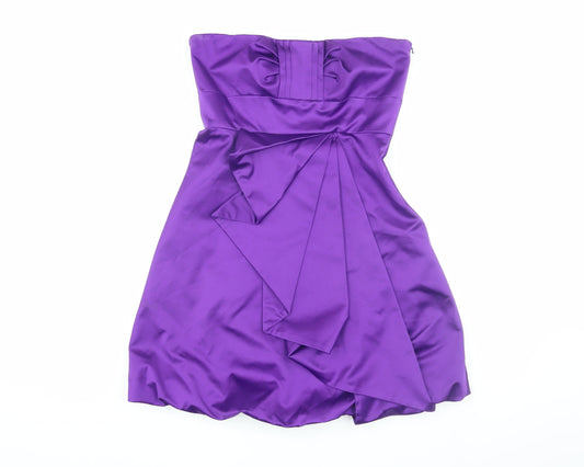 Karen Millen Women's Purple Strapless Mini Dress