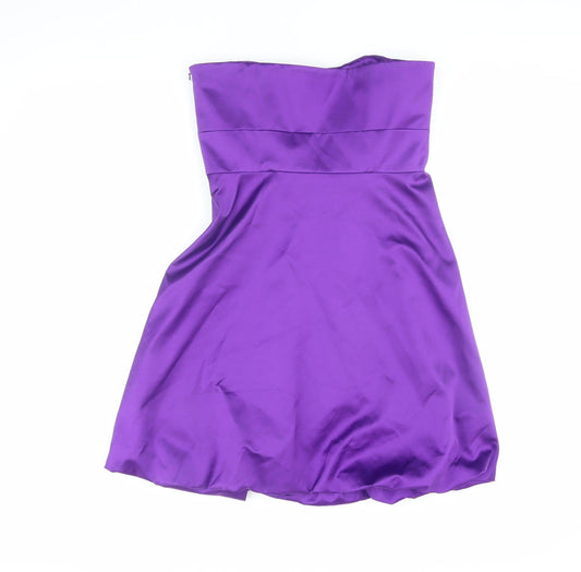 Karen Millen Women's Purple Strapless Mini Dress