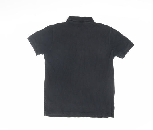 Adidas Mens Black Polo Shirt Size M Casual Logo